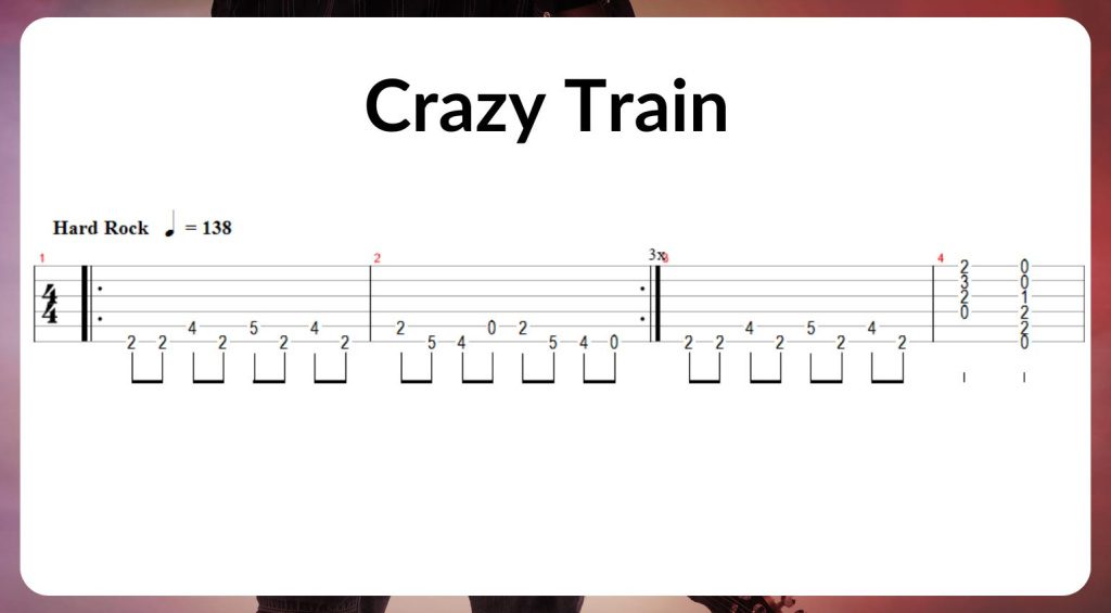 Crazy Train TAB 