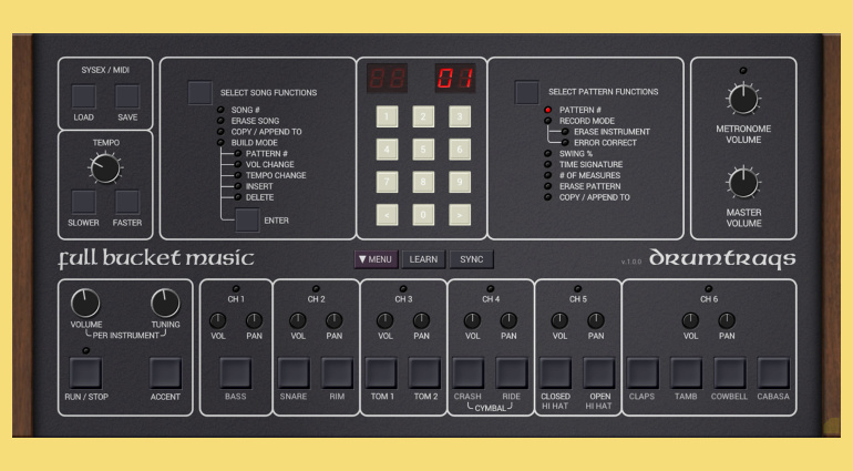 Full Bucket Music DrumTraqs: FREE Emulation of the Sequential DrumTraks Drum Machine Is So Wonderfully Quirky