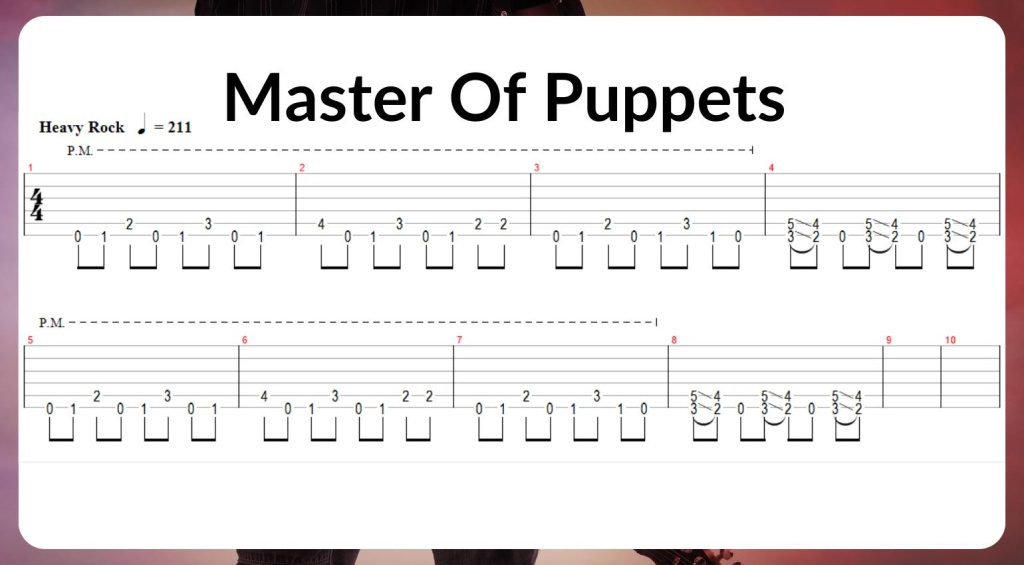 Tab de Master Of Puppets