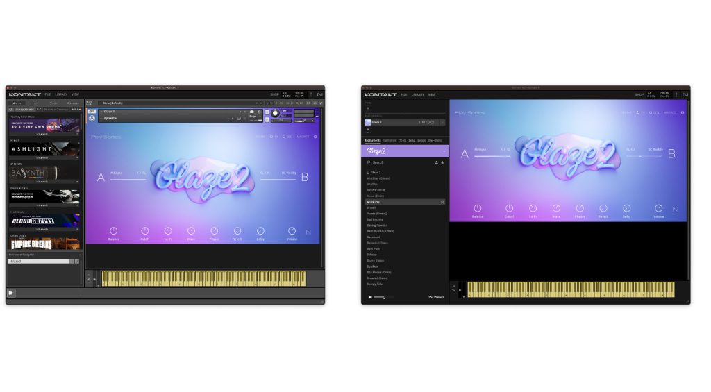 Kontakt 7 (left) vs. Kontakt 8 (right)