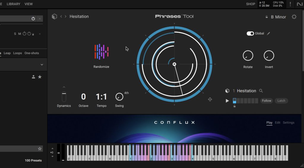 Phrases and chord packs can be further changed in the detail view