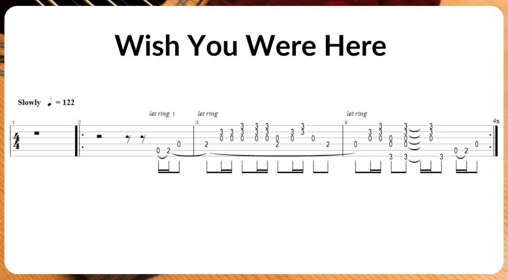 Wish You Were Here Guitar TAB 