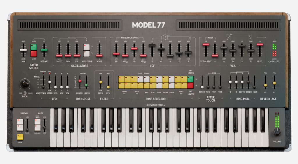 Yamaha CS-80 Alternatives: Softube Model 77 Dual Layer Synth GUI