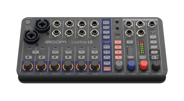 Zoom LiveTrak L-6: Control Panel