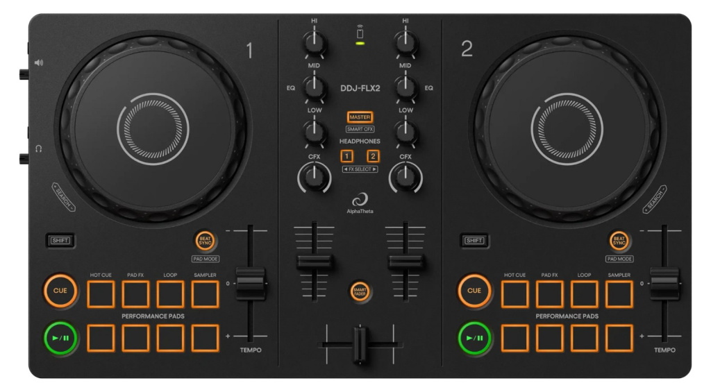 AlphaTheta DDJ-FLX2: Main Controls