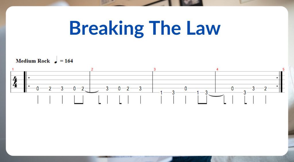 Breaking the law guitar TAB 