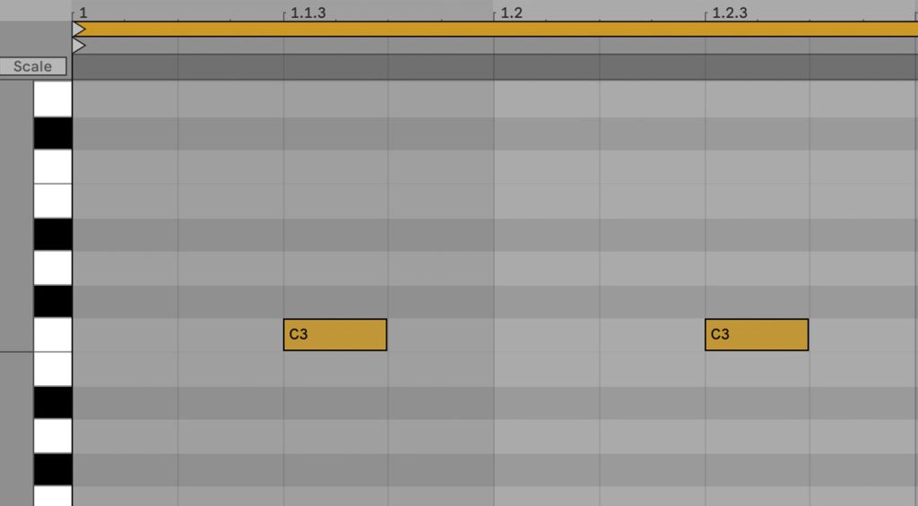 Off-beat pattern often used for hi-hats and shaker sounds.