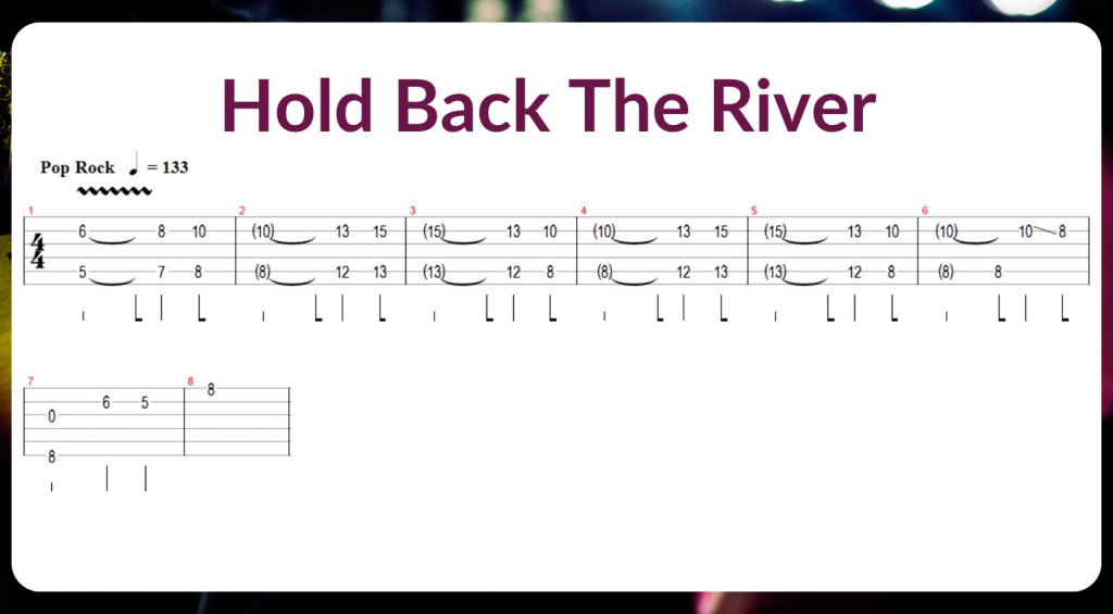 Hold Back The River Guitar TAB 