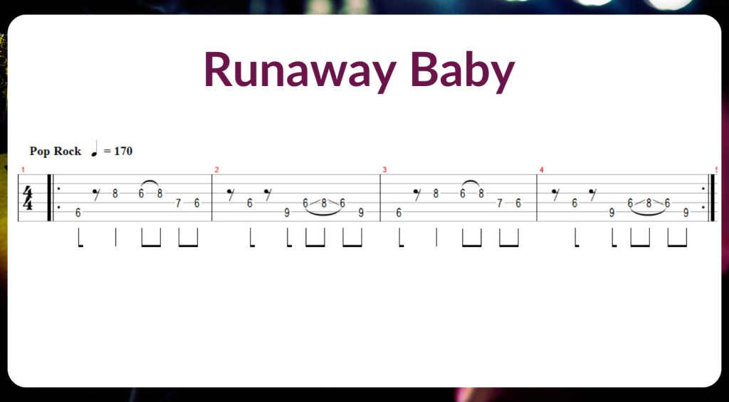 Runaway Baby Guitar TAB 