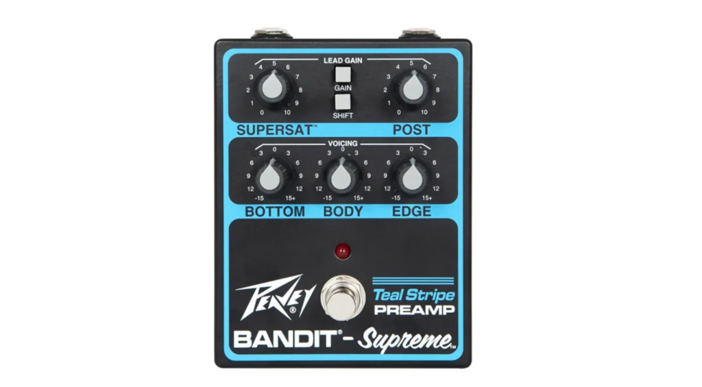 Peavey Preamp Pedals: Bandit Supreme Teal Stripe Pedal