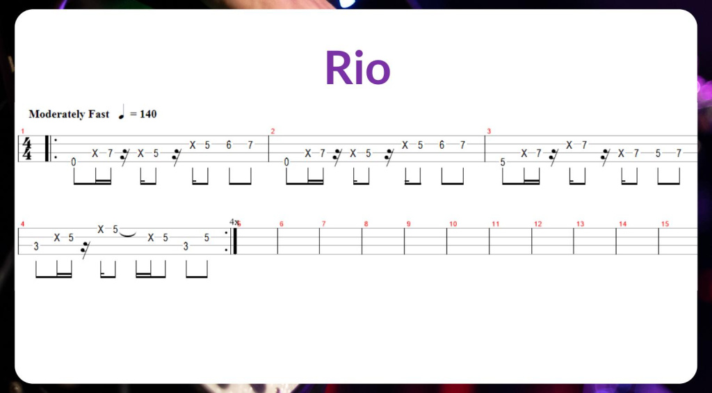 Rio Duran Duran Bass TAB 