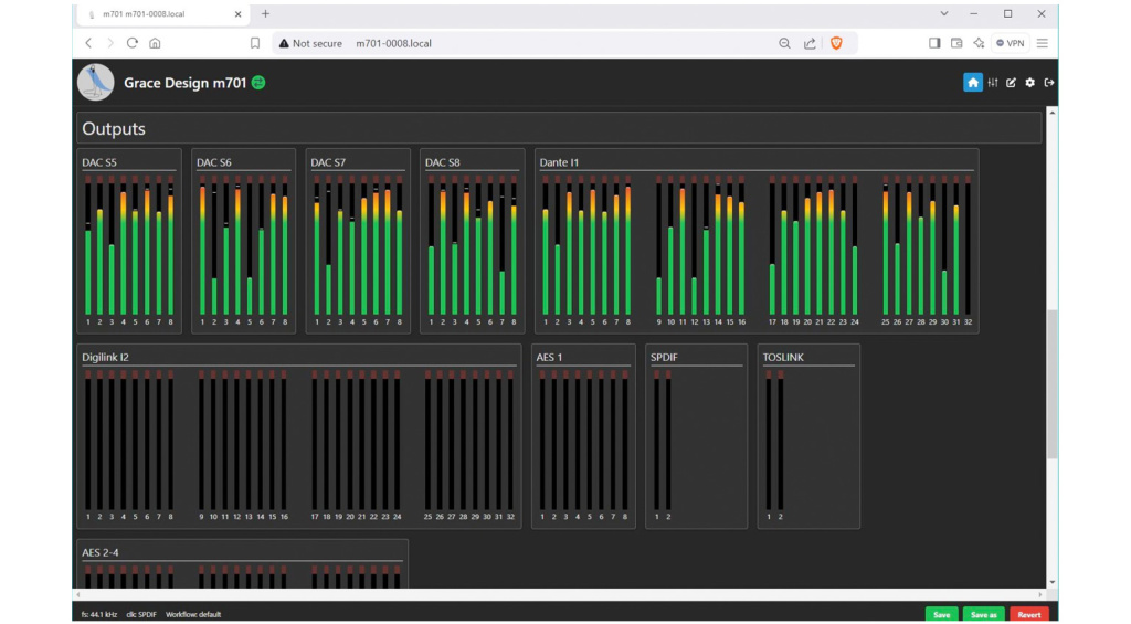 Grace Design m701: GraceNet Metering