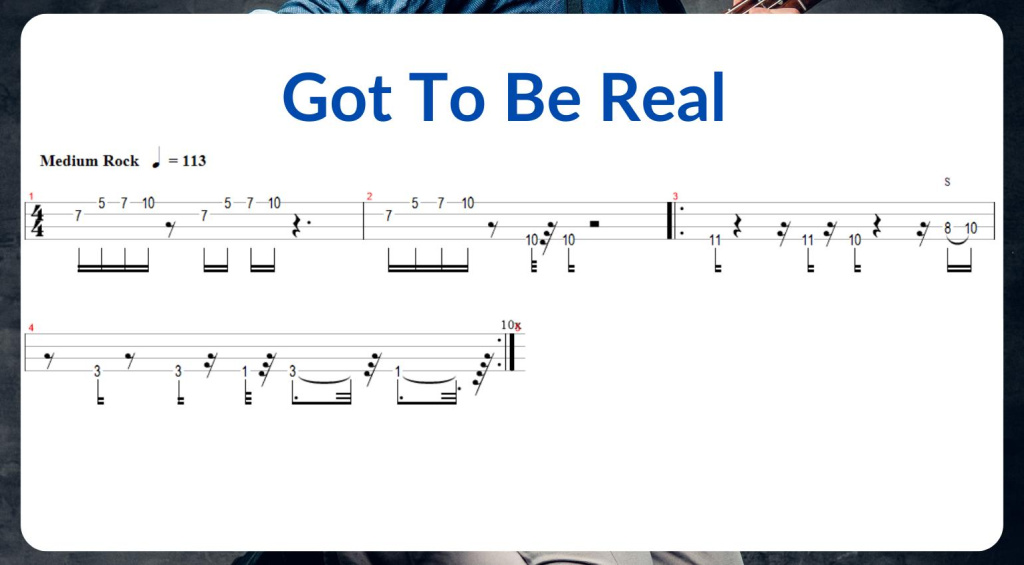 Got To Be Real Bass TAB 