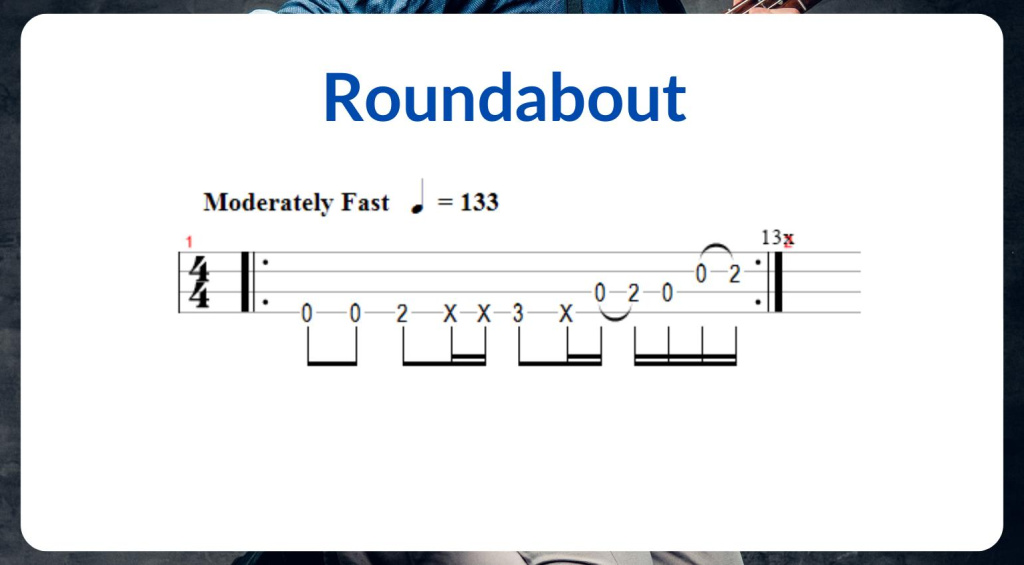 Roundabout Yes Bass TAB 