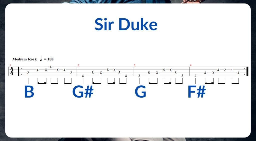 Sir Duke Bass TAB 