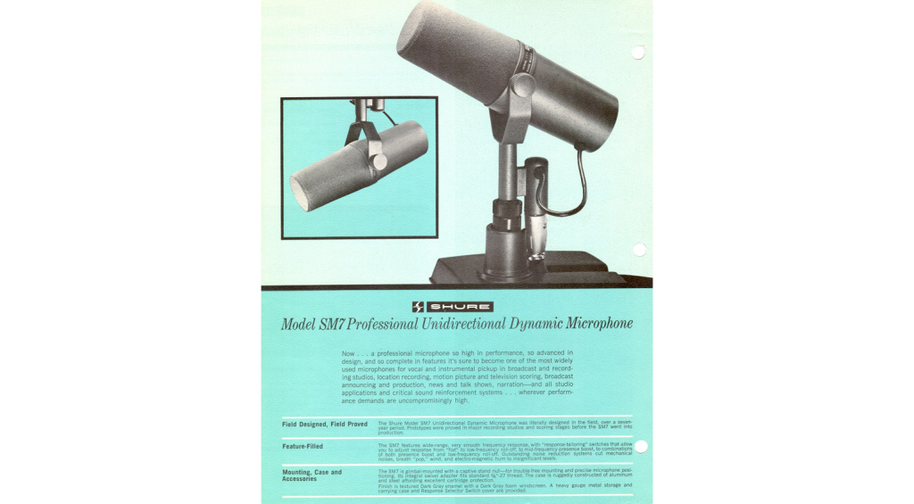 The SM7 microphone was introduced in 1972.