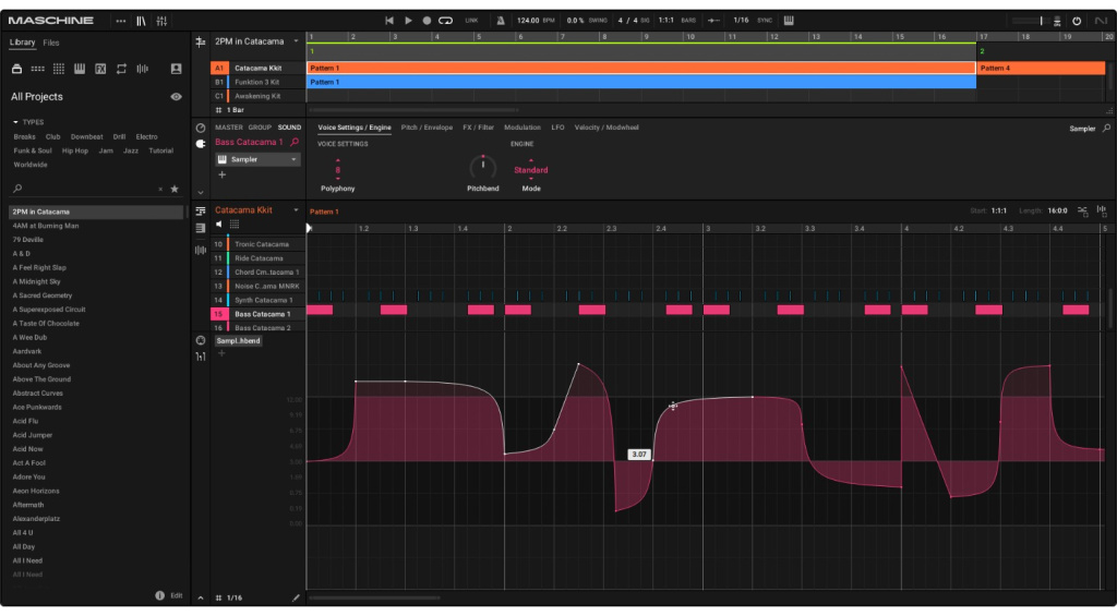 NI Maschine 3.4 Modulation Moving Curves