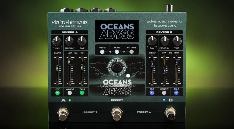 EHX Oceans Abyss Reverb: Monstrous Mega-Reverb and Multi-Effect
