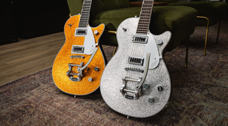 Gretsch G5230T Electromatic Sparkle Jet: Silver & Gold