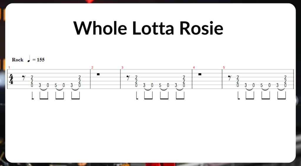 TAB para guitarra de Whole Lotta Rosie