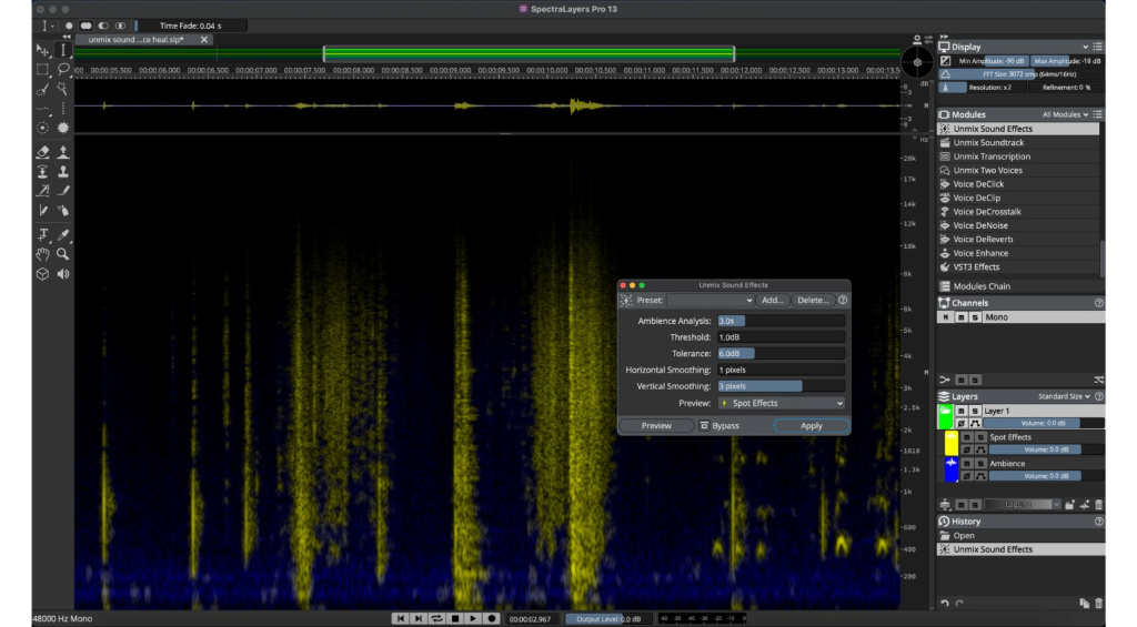 Steinberg SpectraLayers 13 Unmix Sound Effects