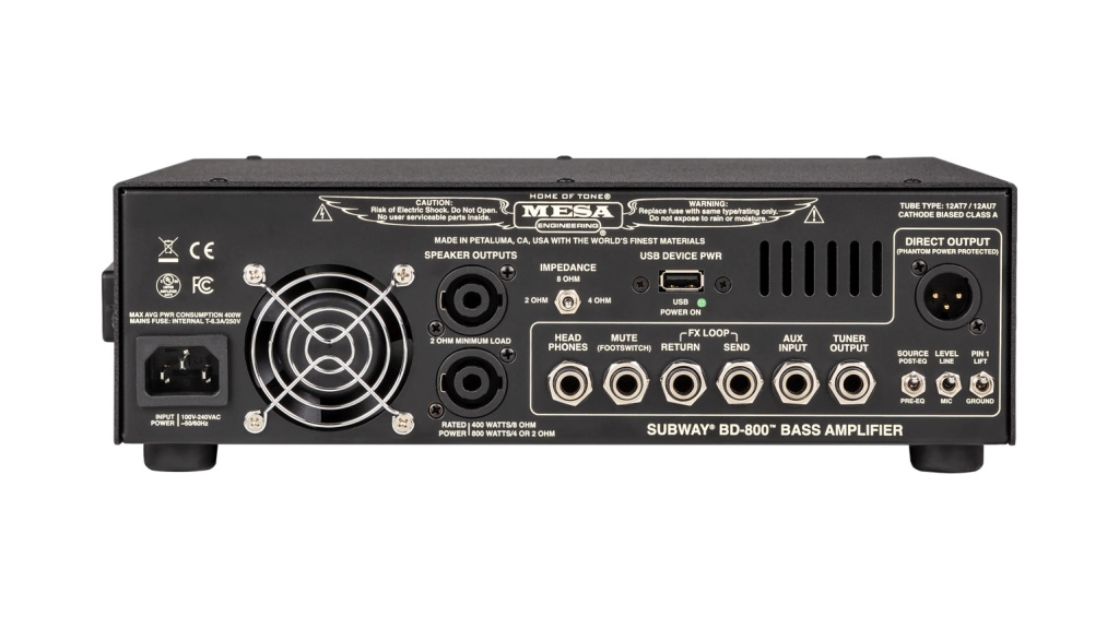 Parte trasera del Mesa Boogie Bass 800D