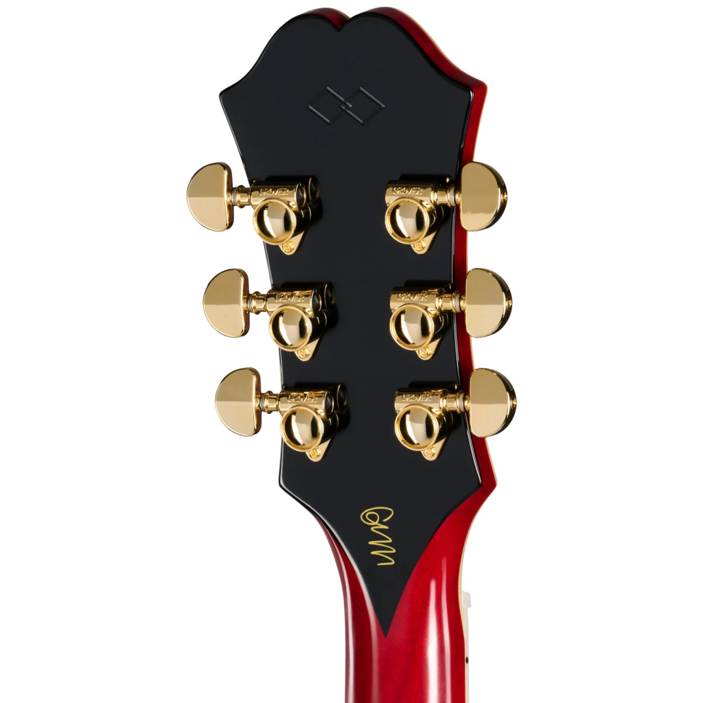 Headstock Masterbilt Gem Archer Sheraton, Cherry Red