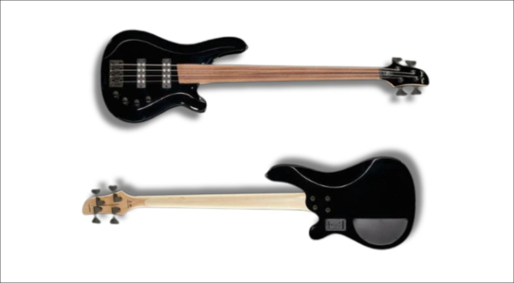 Harley Benton fretless bass guitar