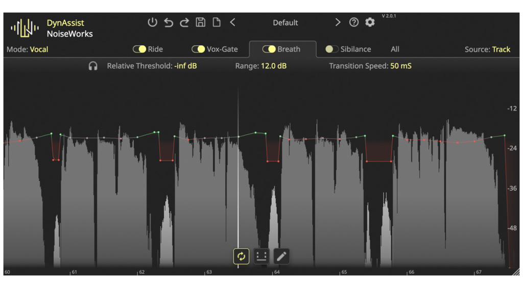 The DynAssist plugin offers the option of addressing breathing noises specifically.