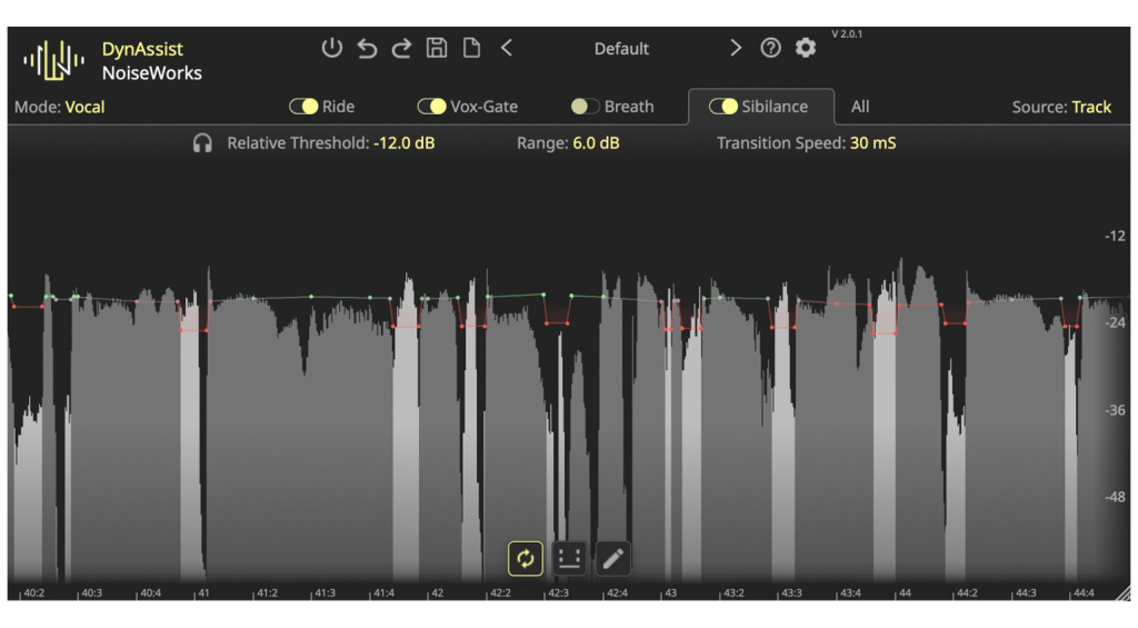 Important for perfect vocals: A de-esser, like the one in the DynAssist plugin, removes annoying sibilance.