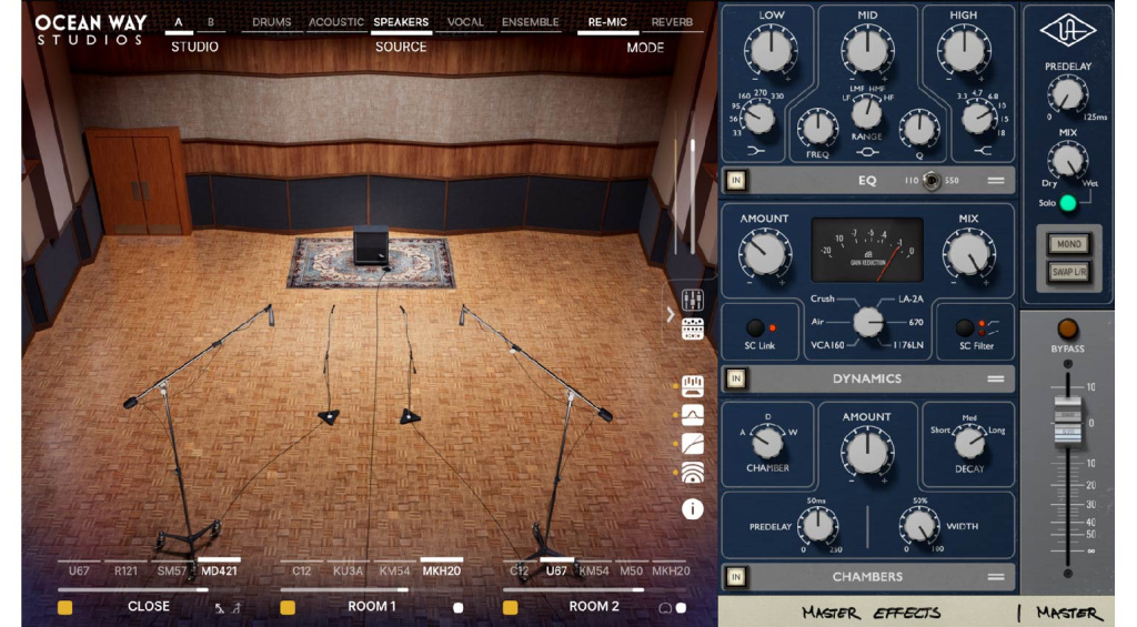 Universal Audio Ocean Way Studios Deluxe Studio A Re-amping