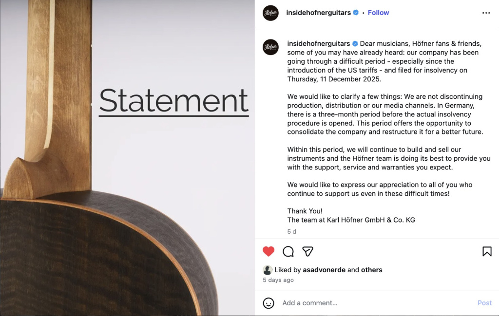 Höfner Instagram post