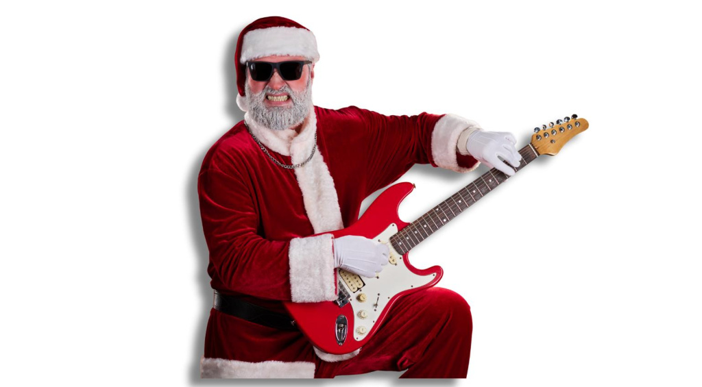 Christmas santa guitar 