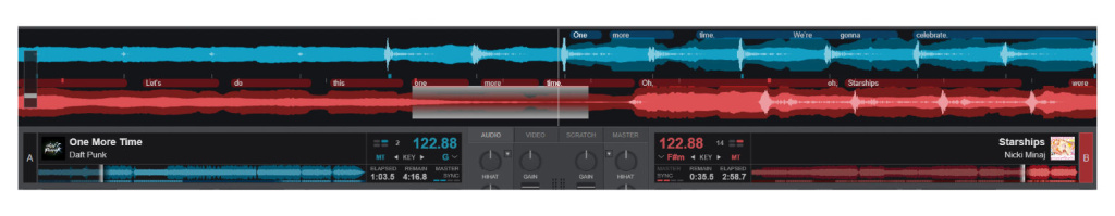 VirtualDJ 2026 now automatically recognizes lyrics and displays them in the waveform.