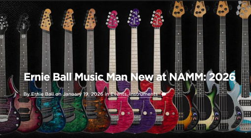 Ernie Ball Music Man 2026: Jason Richardson Cutlass 8-String, New Majesty Colors, and more!