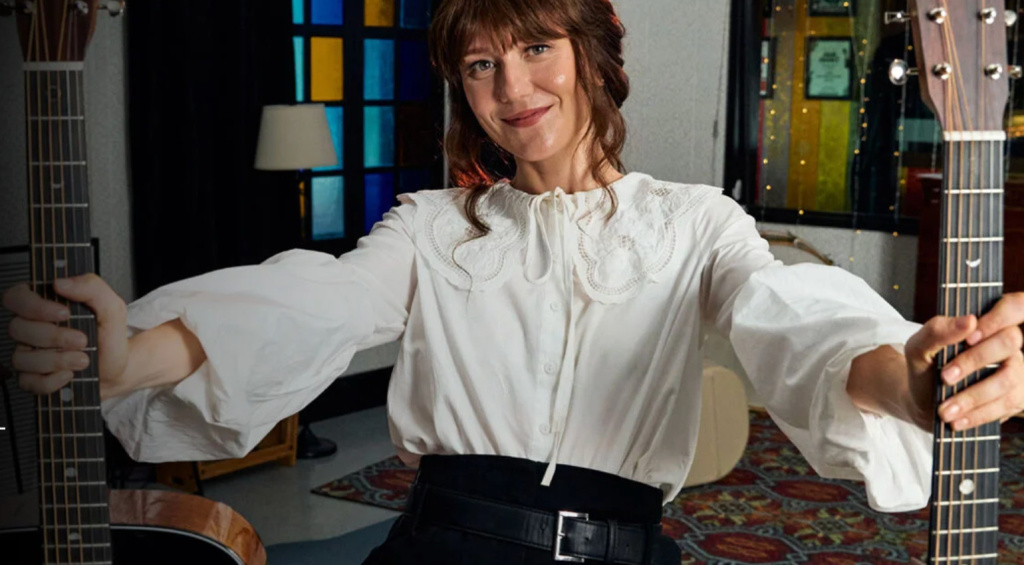 Molly Tuttle and her two signature guitars