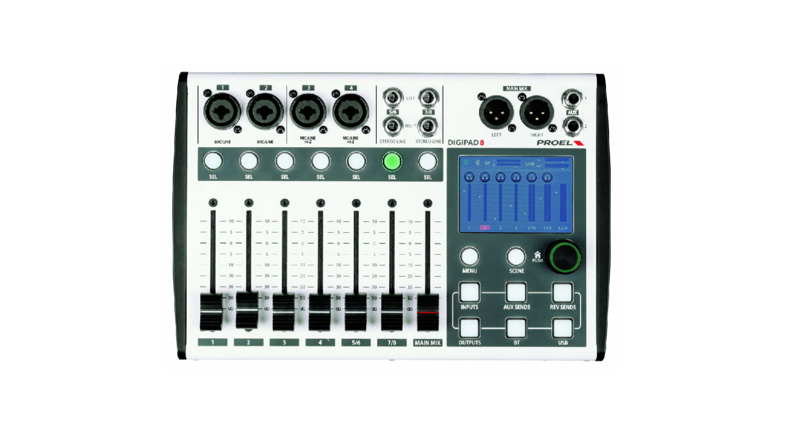 Proel Digipad8: A Compact Digital Mixer with Motorized Faders ...