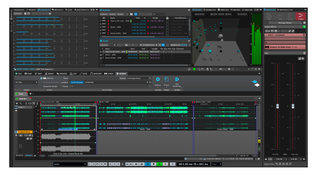 Steinberg WaveLab 13 Dolby Atmos Montage
