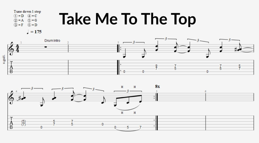 Take Me To The Top TAB 