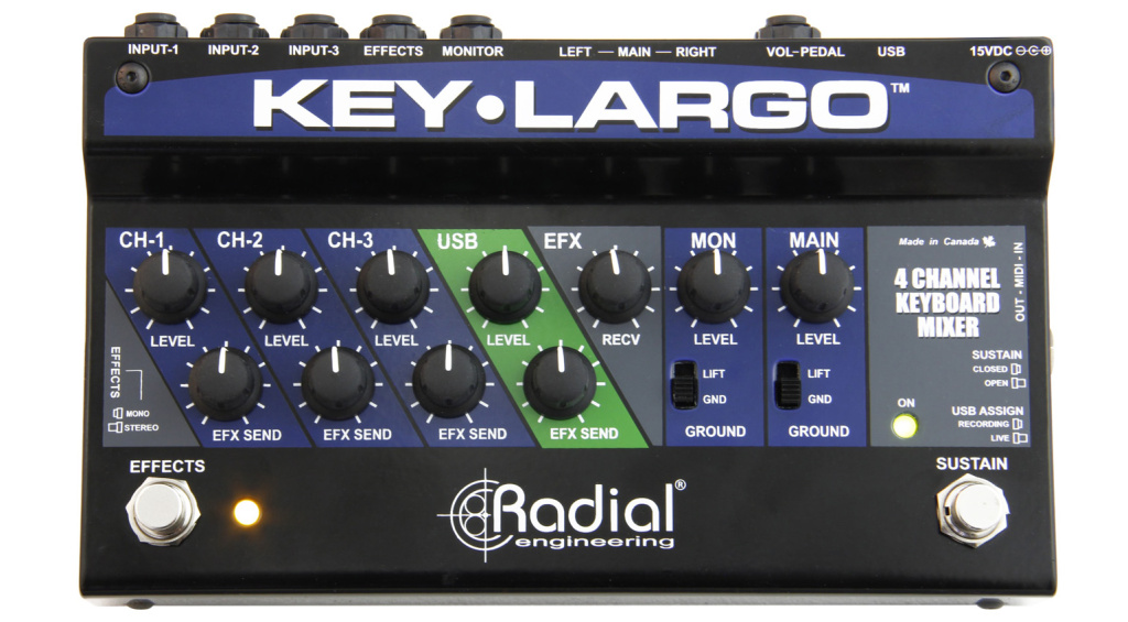 Radial Engineering Key-Largo Mixers for Synths