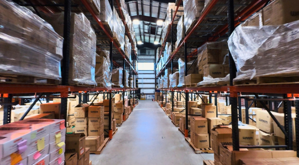 The large Warm Audio warehouse.