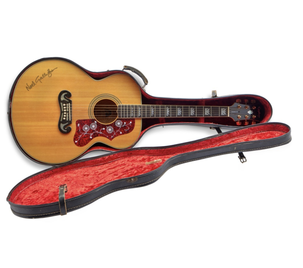 Epiphone EJ-200 Acoustic Guitar—signed and used by Noel Gallagher on "(What's the Story) Morning Glory?," ca.1990s