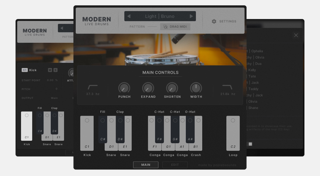 POPlab Sounds Modern Live-Drums
