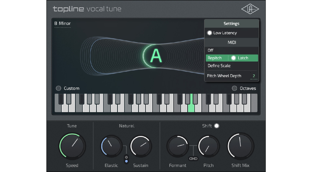 UAD Topline Vocal Tune Settings