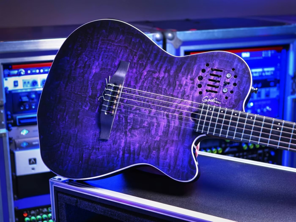 Godin limited run with Purple finish for Steve Stevens