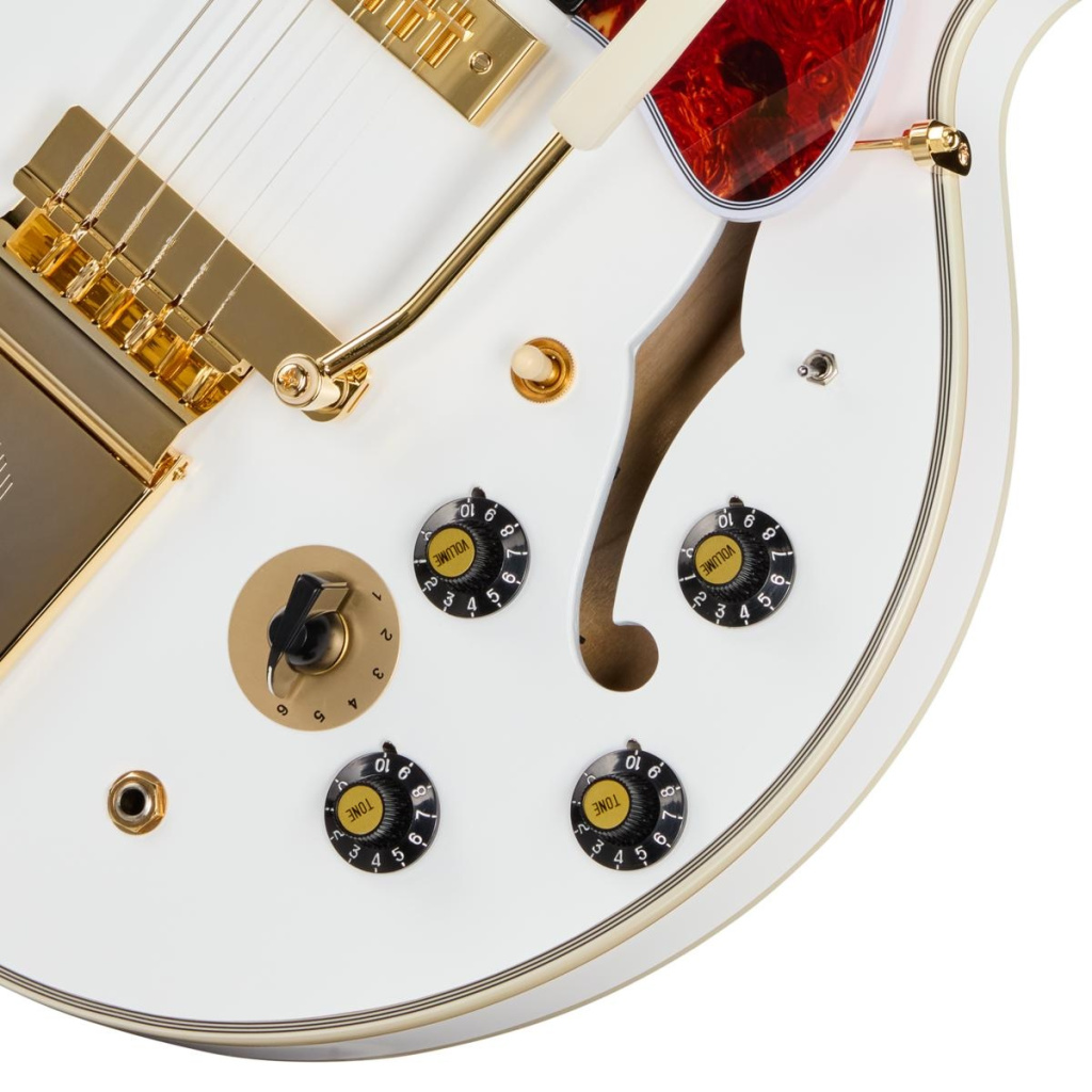 Epiphone Alex Lifeson 1976 ES-355 Reissue Semi-Hollow Electric Guitar in Alpine White