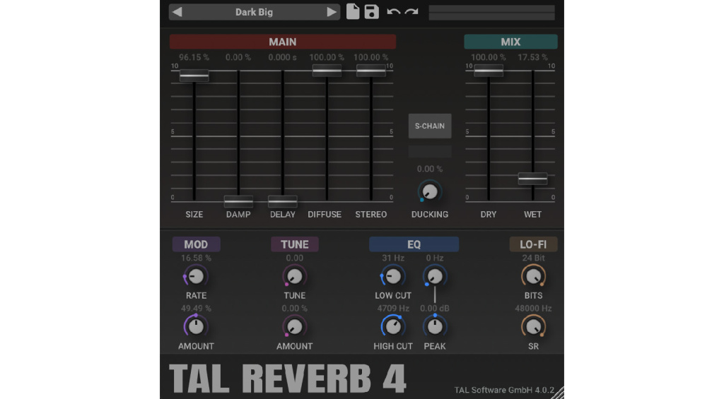 Lexicon Reverb Alternatives: TAL-Reverb-4