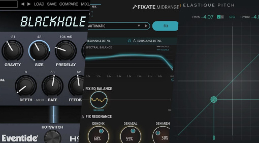 Eventide, Newfangled Audio, zplane: 3 Strong Plugin Deals for Massive Reverb, Smart Midrange Correction, and Pitch Shifting