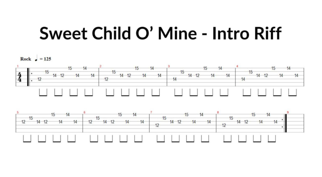 Intro tab guns n roses 