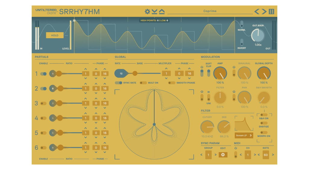 Unfiltered Audio Sinusoidal Run Rhythm